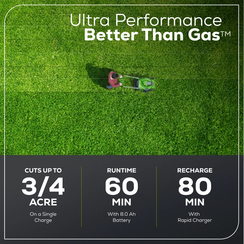OPEN BOX 60V 21" Cordless Battery Dual Blade Self-Propelled Mower, (1) 8Ah battery and 6A Charger, LM2146S