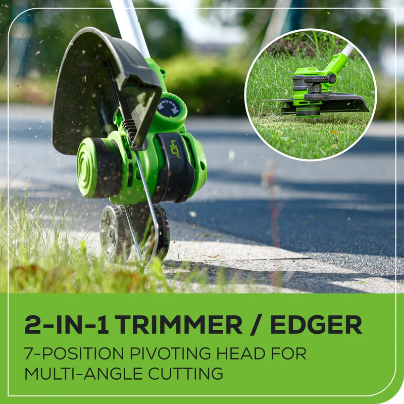 40V 13" Cordless Battery String Trimmer and 350 CFM Leaf Blower Combo Kit: 4.0 Ah Battery and Charger