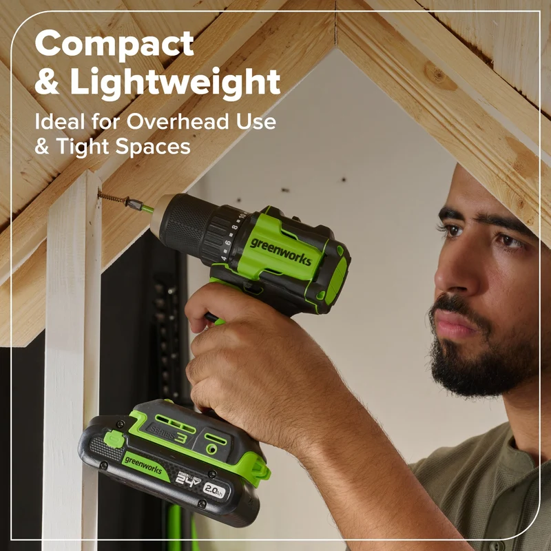 24V Cordless 400 in-lbs Drill/Driver Power Tool 4PC Combo Kit: (1) 4.0 Ah and (1) 2.0 Ah USB-C Batteries and 65W USB-C Fast Charger