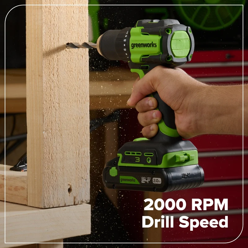 24V Cordless 400 in-lbs Drill/Driver Power Tool 4PC Combo Kit: (1) 4.0 Ah and (1) 2.0 Ah USB-C Batteries and 65W USB-C Fast Charger