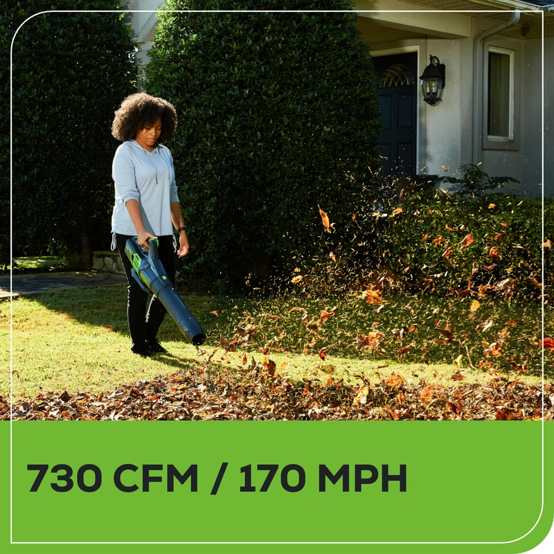 OPEN BOX 80V 730 CFM Cordless Battery Leaf Blower: 2.5 Ah Battery and Rapid Charger