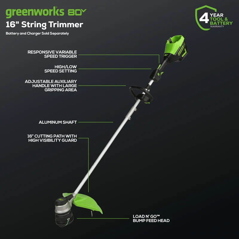 80V 21" Cordless Battery 4-in-1 Push Mower and 16" String Trimmer Combo Kit, (1) 4.0 Ah Battery and (1) Rapid Charger