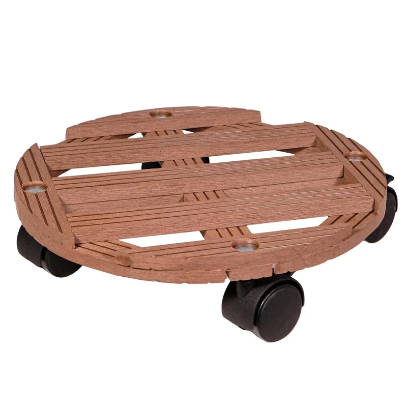 VIDEX WPC - Pflanzroller - Teak - Ø 12 cm, Höhe 7 cm