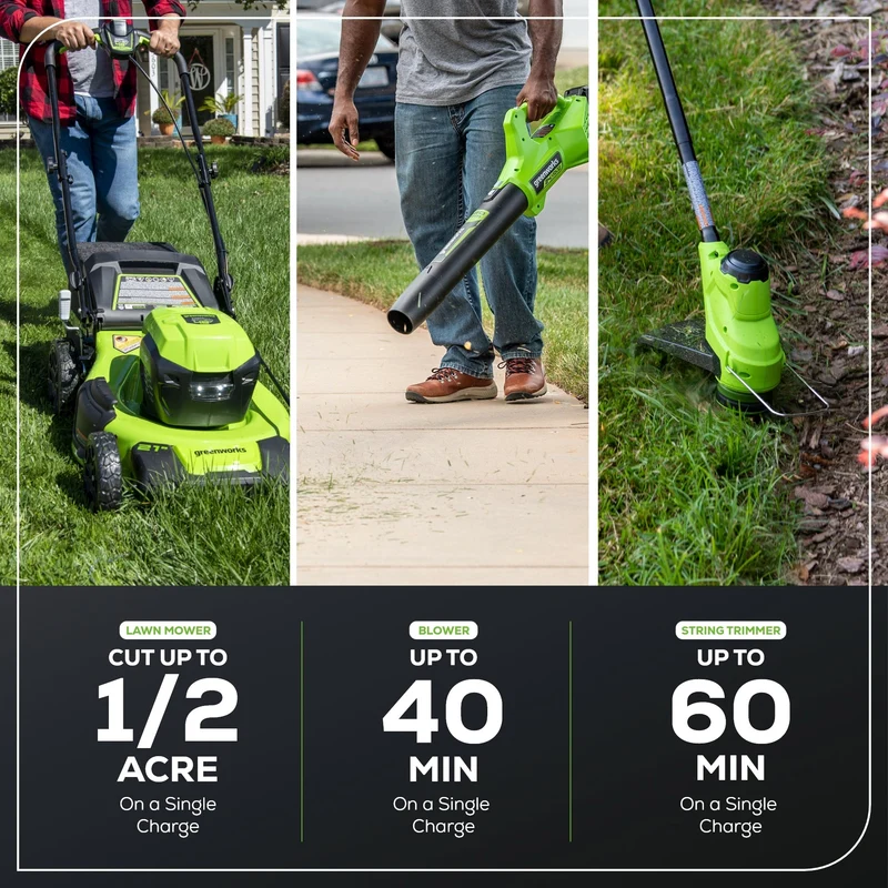 48V (24V x 2) 21" Cordless Battery Self-Propelled Mower 5PC Combo Kit: (2) 5.0Ah Batteries and Chargers
