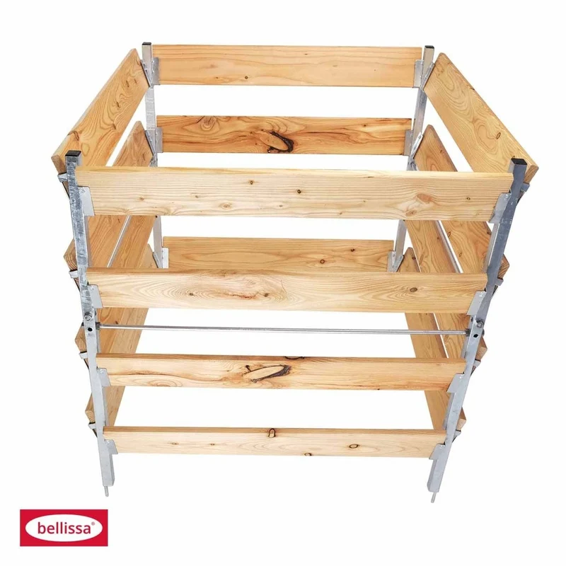 Bellissa Komposter Holz/Metall, feuerverzinkt, Gr. 90 x 90 x 90 cm