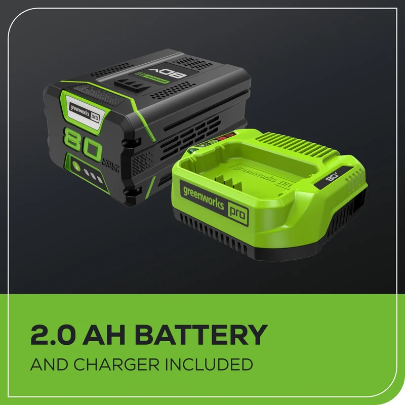 80V 13" String Trimmer: 2.0 Ah Battery and Charger