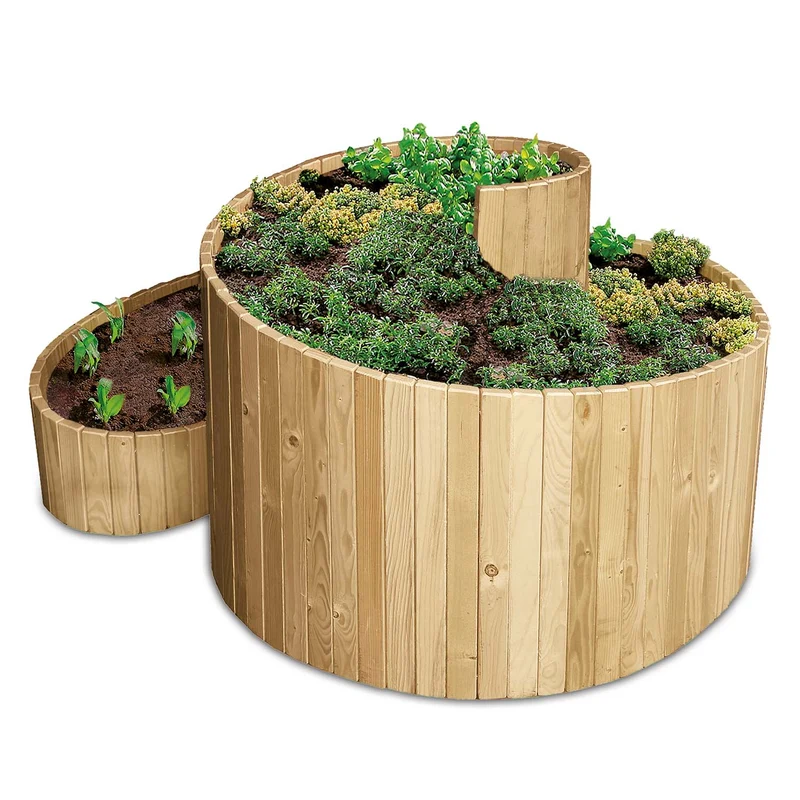 bellissa Kräuterspirale Holz 120x120 cm Nadelholz inkl.Trennfolie, naturbelassen