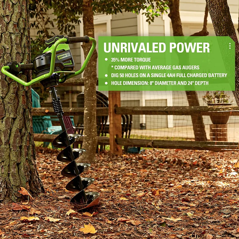 80V Cordless Battery Brushless Earth Auger Powerhead (Tool Only)