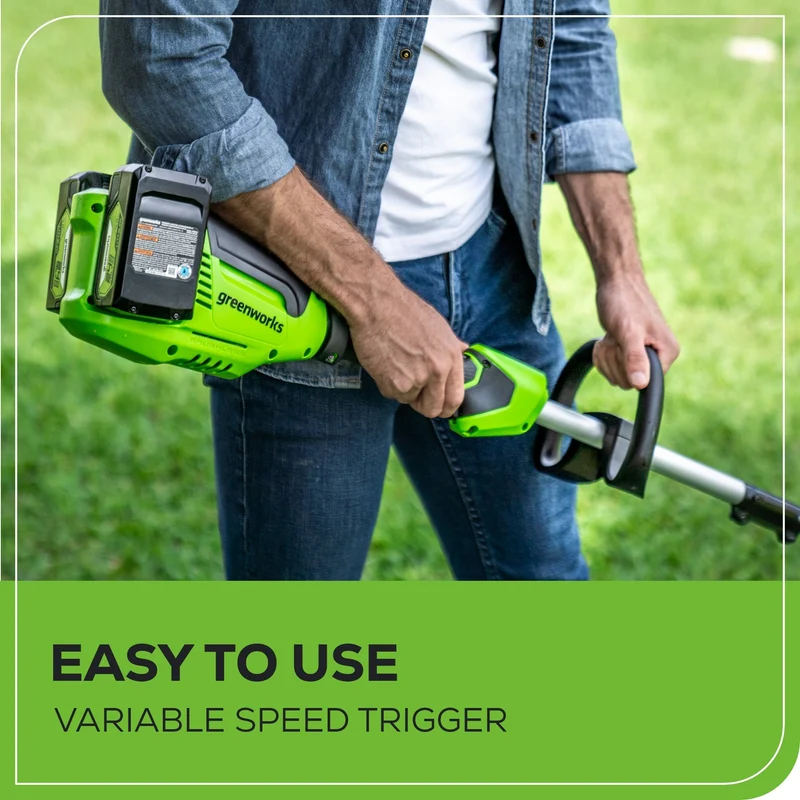 48V (24V x 2) 8" Brushless Cordless Edger: (2) 4.0 Ah USB Batteries and (1) 4A Dual-Port Charger
