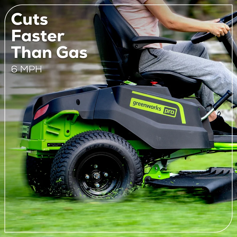 60V 42" Cordless Battery CrossoverT Riding Lawn Mower: (6) 8.0 Ah Batteries and (3) Dual-Port Turbo Chargers, CRT4261