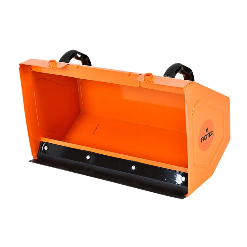 B-WARE FUXTEC Benzin Kehrmaschine Set FX-KM196-SET3 mit Schneeschild und Kehrgutsammelbehälter