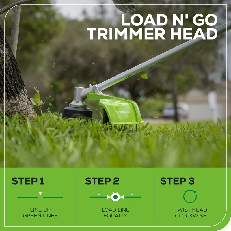 48V (24V x 2) 16" Cordless Battery String Trimmer (Attachment Capable): (2) 4.0 Ah USB Batteries and Dual-Port Charger