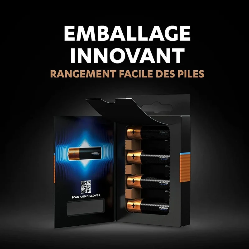Piles Alcalines AA 1.5V Duracell Optimum – Lot de 8 Piles