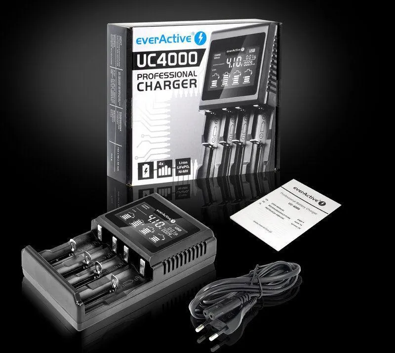 Chargeur pour 4 batteries Ni-Mh, Li-ion et LIFEPO4