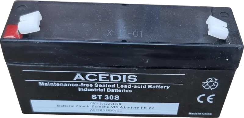 Batterie Plomb AGM ACEDIS ST30S 6V 3.5Ah – Faston 4.75mm – Alarme UPS Médical