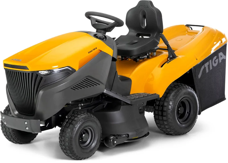 Stiga Rasentraktor Estate 798 W Winterpkaket mit 120 cm Schneeschild, PTO-Kit und Schneeketten