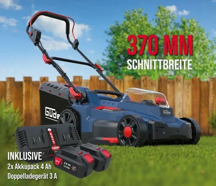 Güde Akku-Rasenmäher RM 36-402-30.37 inkl. 2x Akku und 1x Doppelladegerät