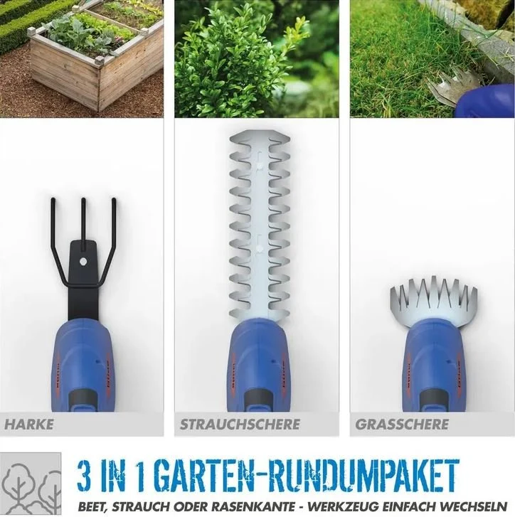 Güde Akku Gartenpflege-Set GPS 18-201-05 - Rasenschere, Hacke und Strauchschere
