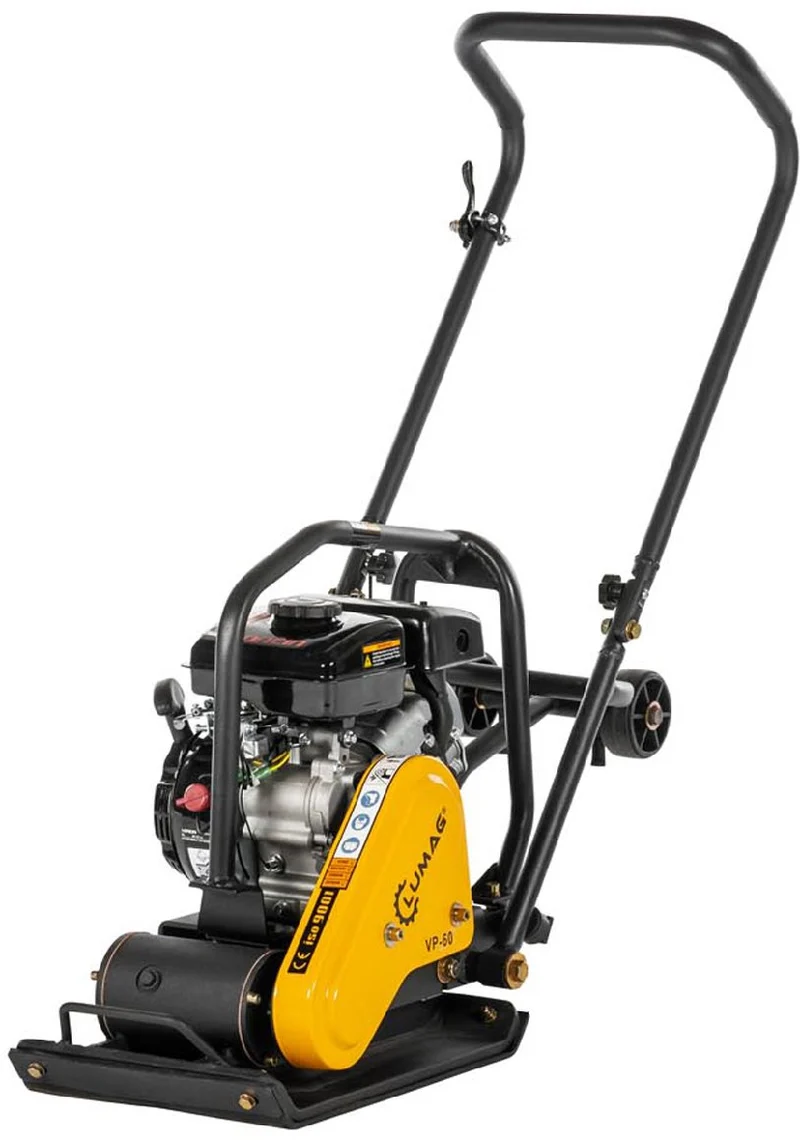 Lumag Benzin-Rüttelplatte VP 60 inkl. Gummimatte und Fahrwerk