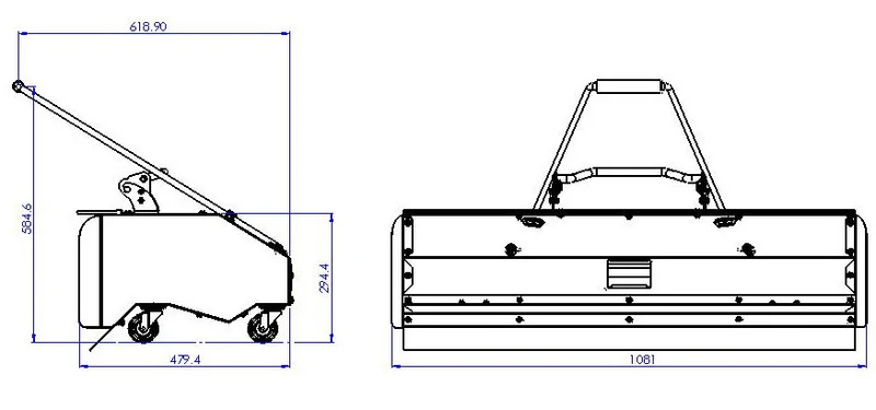 Zipper Schmutz- und Schneekehrmaschine ZI-KM1000 mit Schneeschild & Auffangbehälter