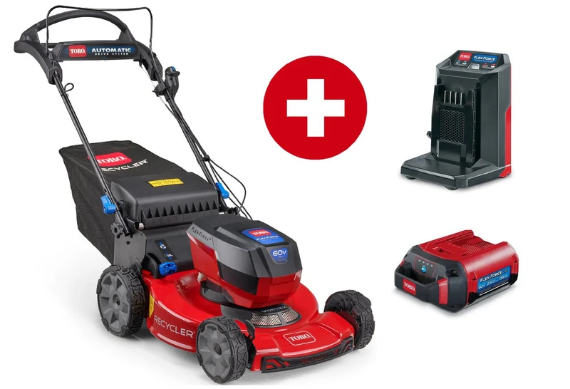 Toro Akku-Rasenmäher eRecycler eS55AST 55 cm Rasenmäher - Set mit 6 Ah Akku und Ladegerät