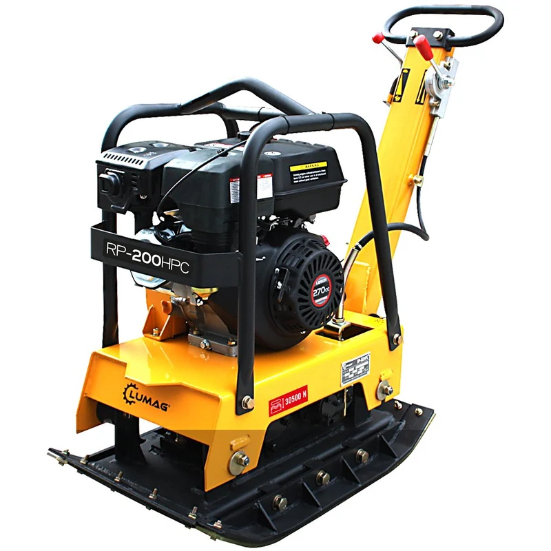 Lumag Benzin-Rüttelplatte RP 200 HPC inkl. Gummimatte und Fahrwerk