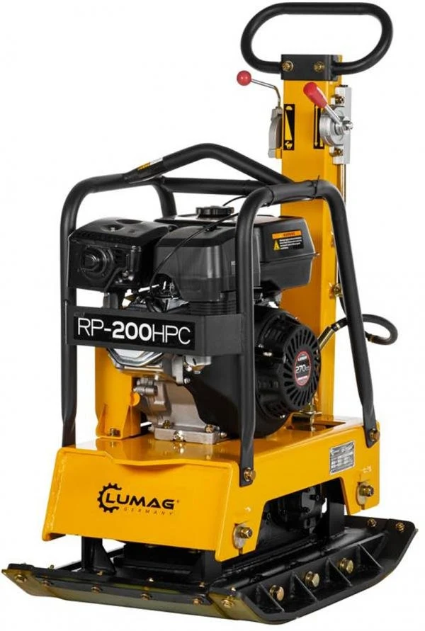 Lumag Benzin-Rüttelplatte RP 200 HPC inkl. Gummimatte und Fahrwerk