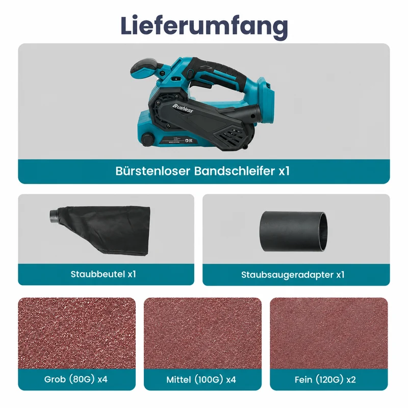 Mellif Akku Bandschleifer für Makita Akku 18V