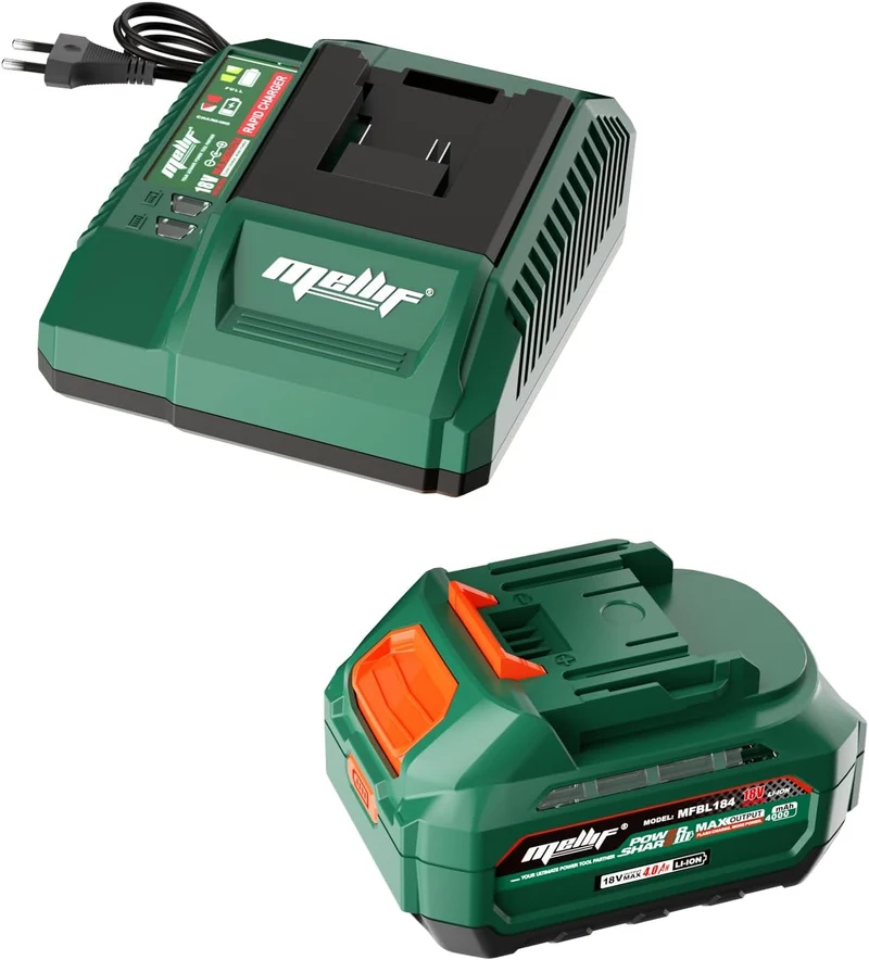 Mellif Akku 4,0 Ah & Ladegerät 4,0A, Li-Ion Akku Kompatibilität mit Makita 18V