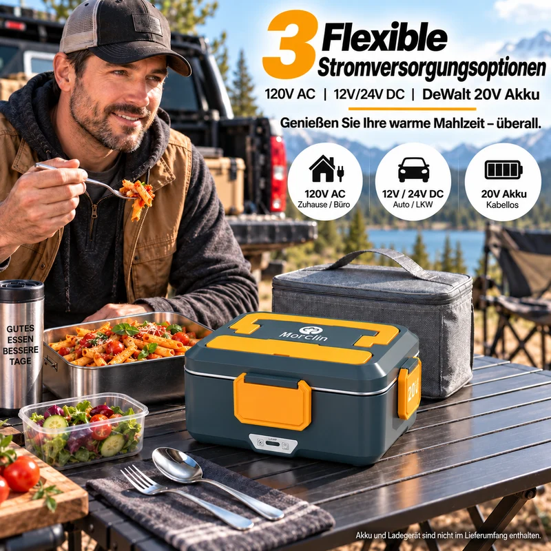 Mellif Tragbare 2,5-l-Lunchbox, 230V，150 W, PTC-Technologie für gleichmäßige Erwärmung