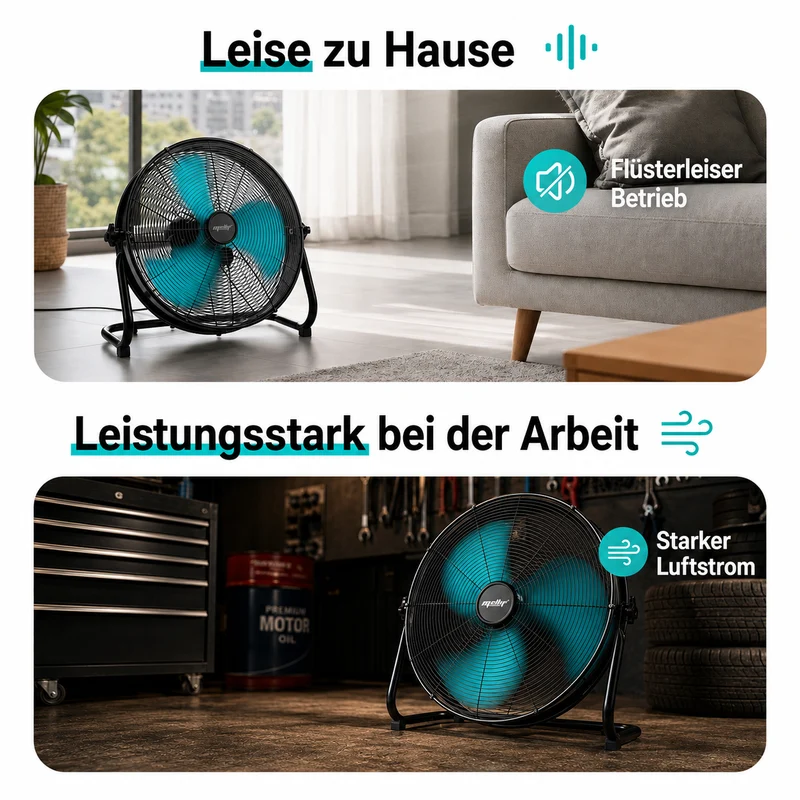 Mellif Hybrid 18V Akku-Lüfter mit AC-Netzbetrieb (MFFS03-18)