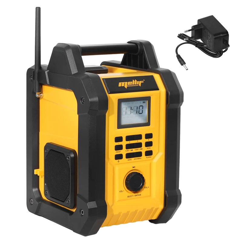 Mellif Baustellenradio mit Bluetooth-Lautsprecher (MFBSPK01-Y)