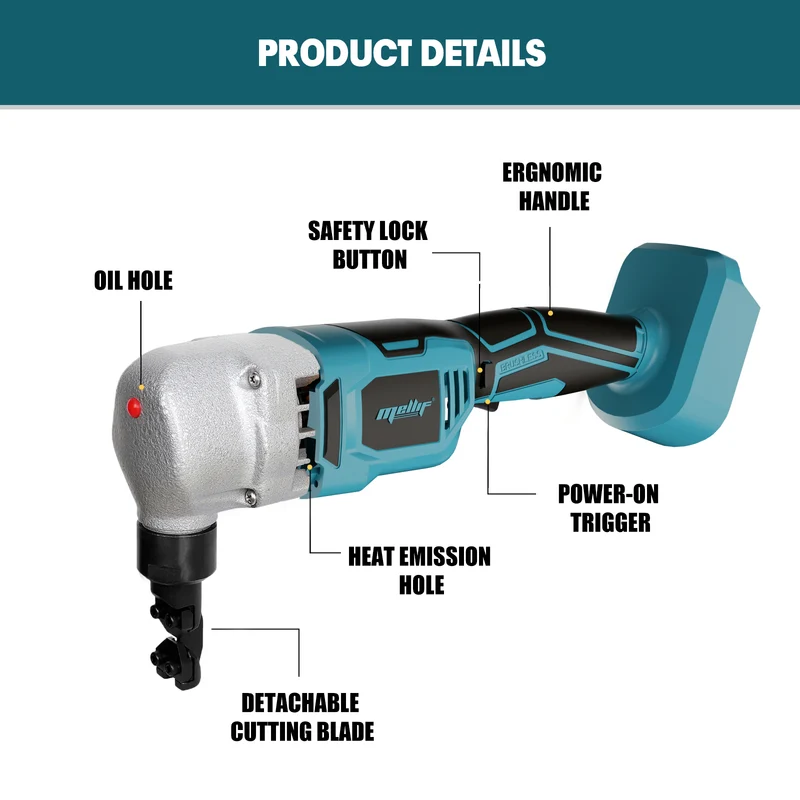 Mellif Akku Blechknabber 360° Drehbare für Makita Akku 18v