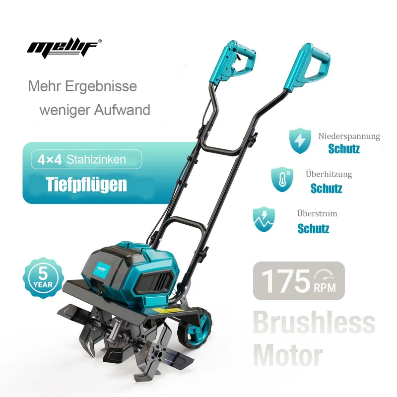 Mellif Akku Gartfenfräse für Makita (Groß, NEU, Ohne Akku)
