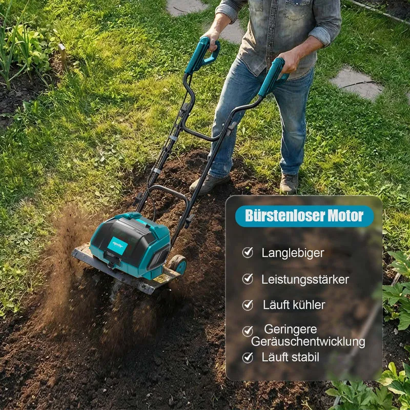 Mellif Akku Gartfenfräse für Makita (Groß, NEU, Ohne Akku)