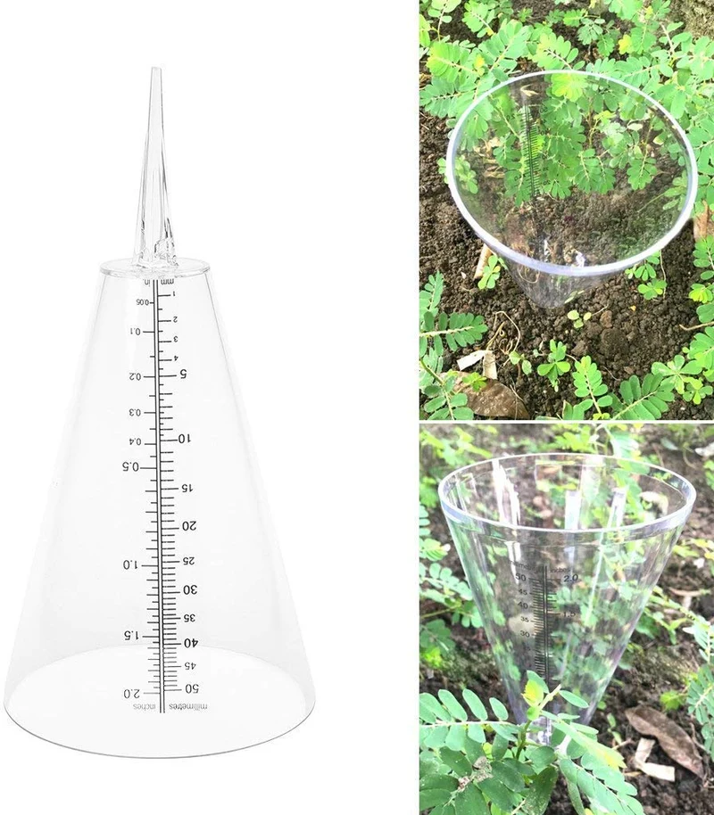 ANNIUP Regen- und Sprinkler-Messgerät, konischer Regenmesser, Kunststoff, klar, misst Sprinkler Fall und Regen, Zoll- und Millimeter-Skala für Hof, Outdoor, Haus, Garten, Heimwerker-Werkzeug