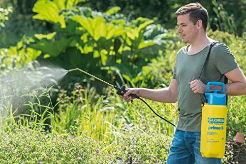 GLORIA Drucksprüher prima 5 | Gartenspritze/Sprühgerät für den Pflanzenschutz | 5 L Füllinhalt | Verstellbare Messingdüse