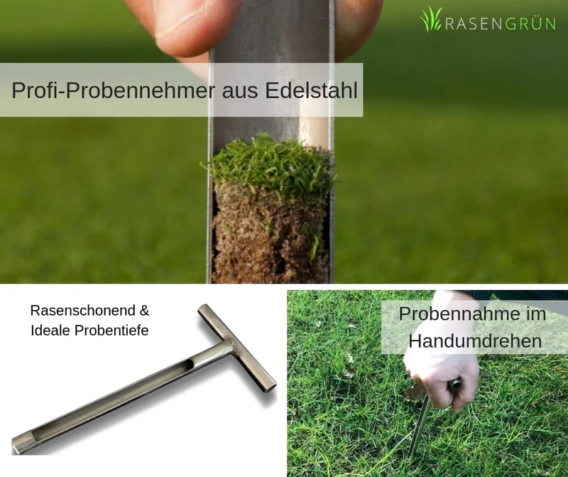 Probennehmer / Bodenstecher aus Edelstahl - für Rasen und Golfgreens