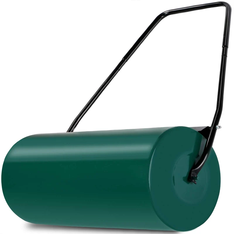 Gardebruk Rasenwalze 60cm 48l Füllvolumen Schmutzabweiser Metall Handwalze Rasenroller Gartenwalze Ackerwalze