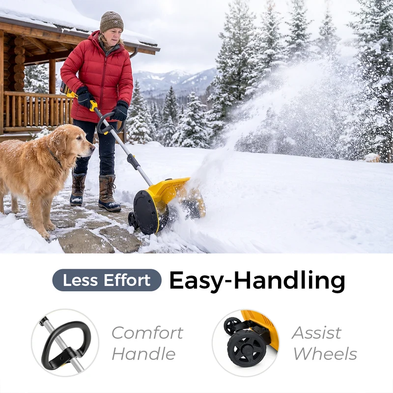 Pandax 14inch Snow Shovel With Wheels（ZLSS001)