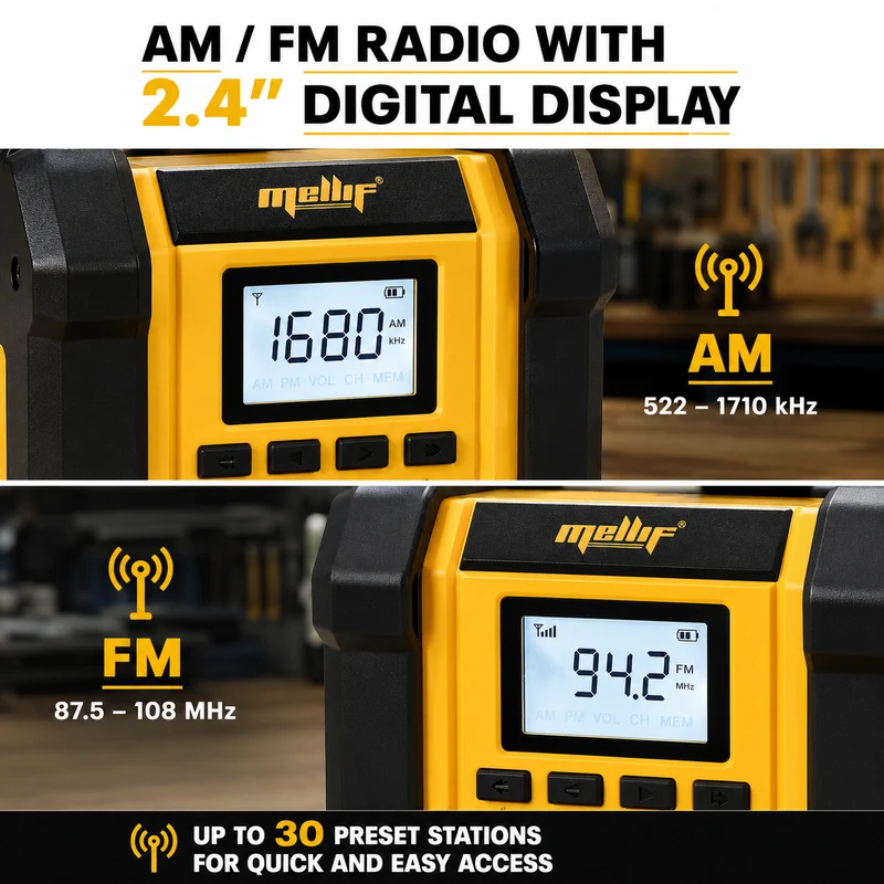 Mellif Jobsite Radio Bluetooth Speaker（MFBSPK01-Y）