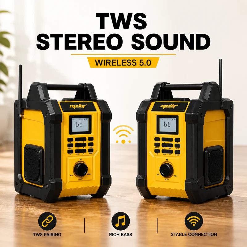 Mellif Jobsite Radio Bluetooth Speaker（MFBSPK01-Y）