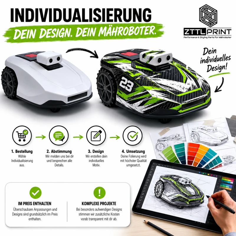 Mammotion Yuka mini 2 Mähroboter Premium Design-Folierung