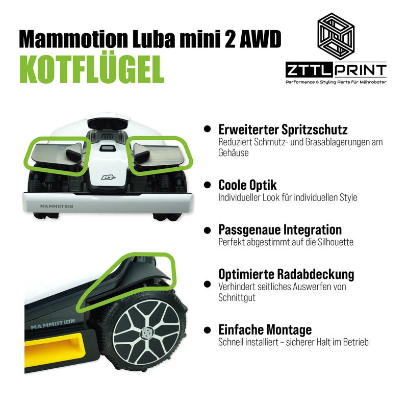 Mammotion Luba mini 2 AWD Mähroboter Performance Stylingset
