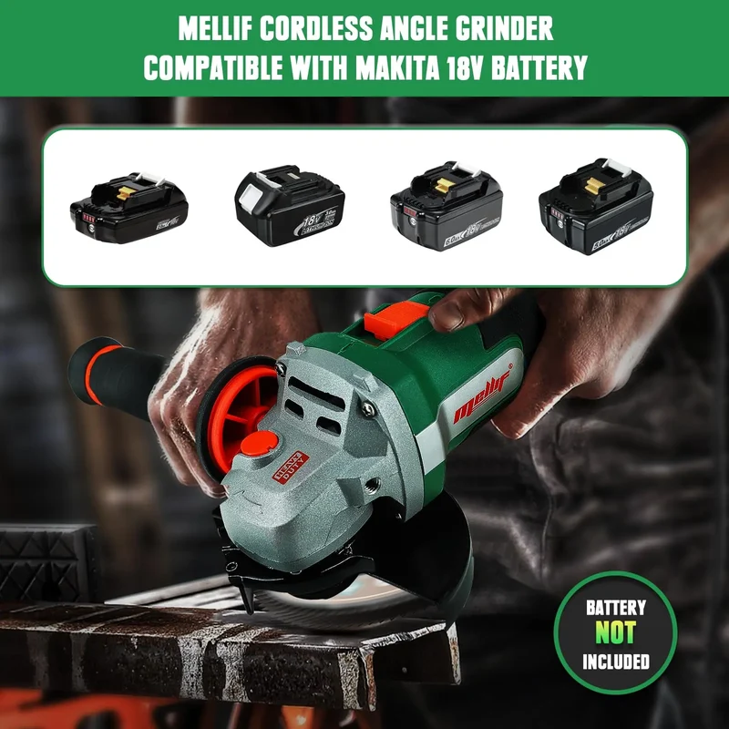 Mellif Angle Grinder Compatible With Makita 18V Battery(Battery NOT Included)