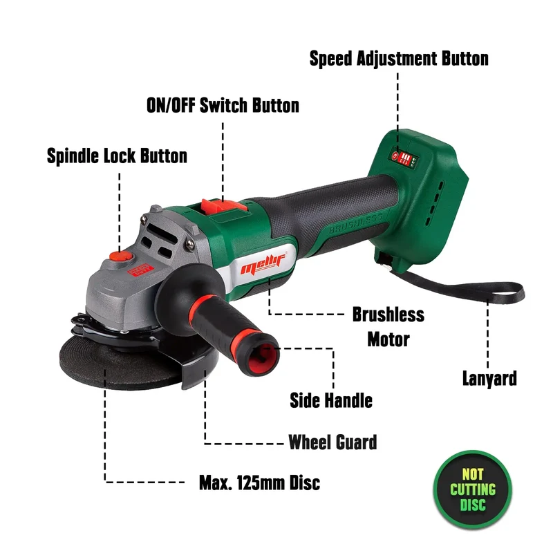 Mellif Angle Grinder Compatible With Makita 18V Battery(Battery NOT Included)