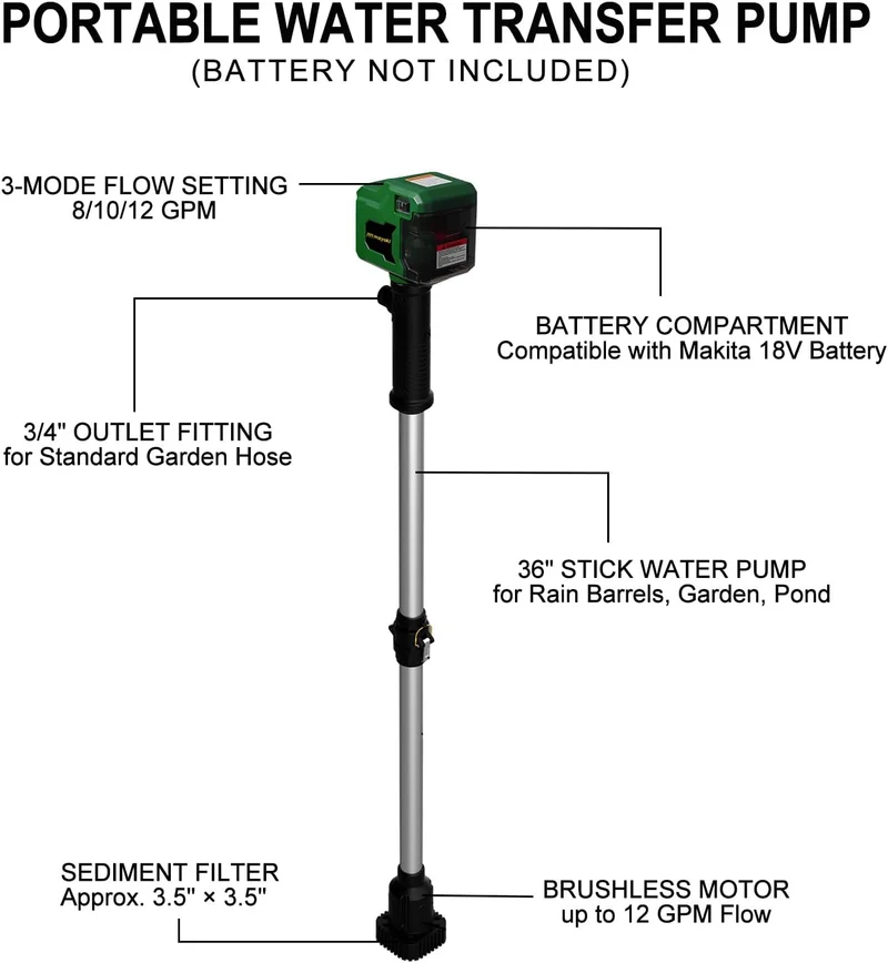 Mayoki 18V 720GPH Stick Pump（MFSTP03）