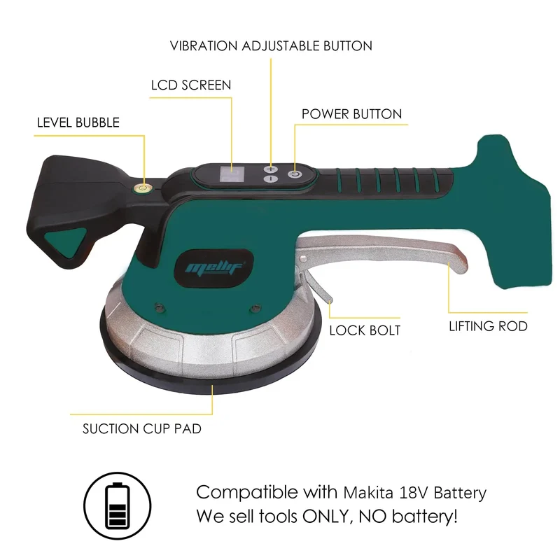 Mellif Tile Vibrator,Compatible With Makita 18V Battery