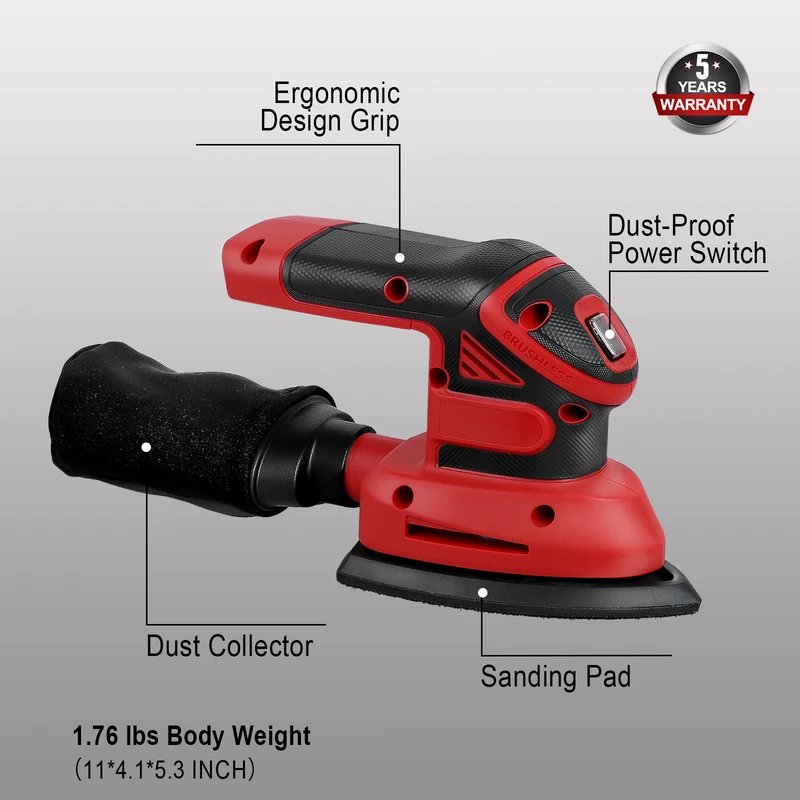 Mellif Brushless Detail Sander,Compatible With Milwaukee 18V Battery