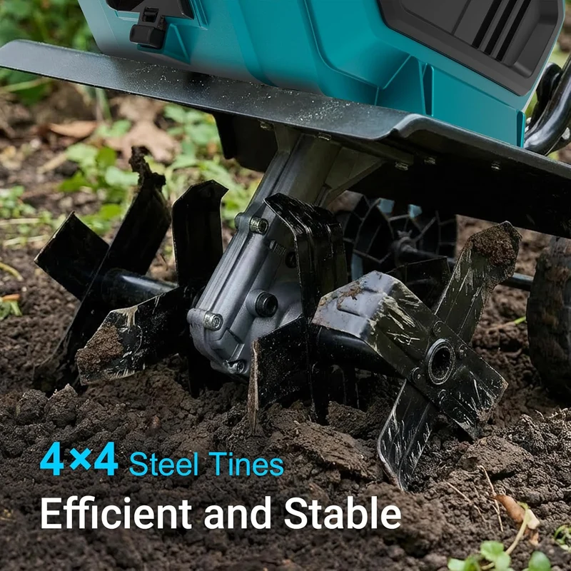 Mellif Cordless Garden Tiller/Cultivator,Compatible with Makita 18V Battery（Battery Not Included）